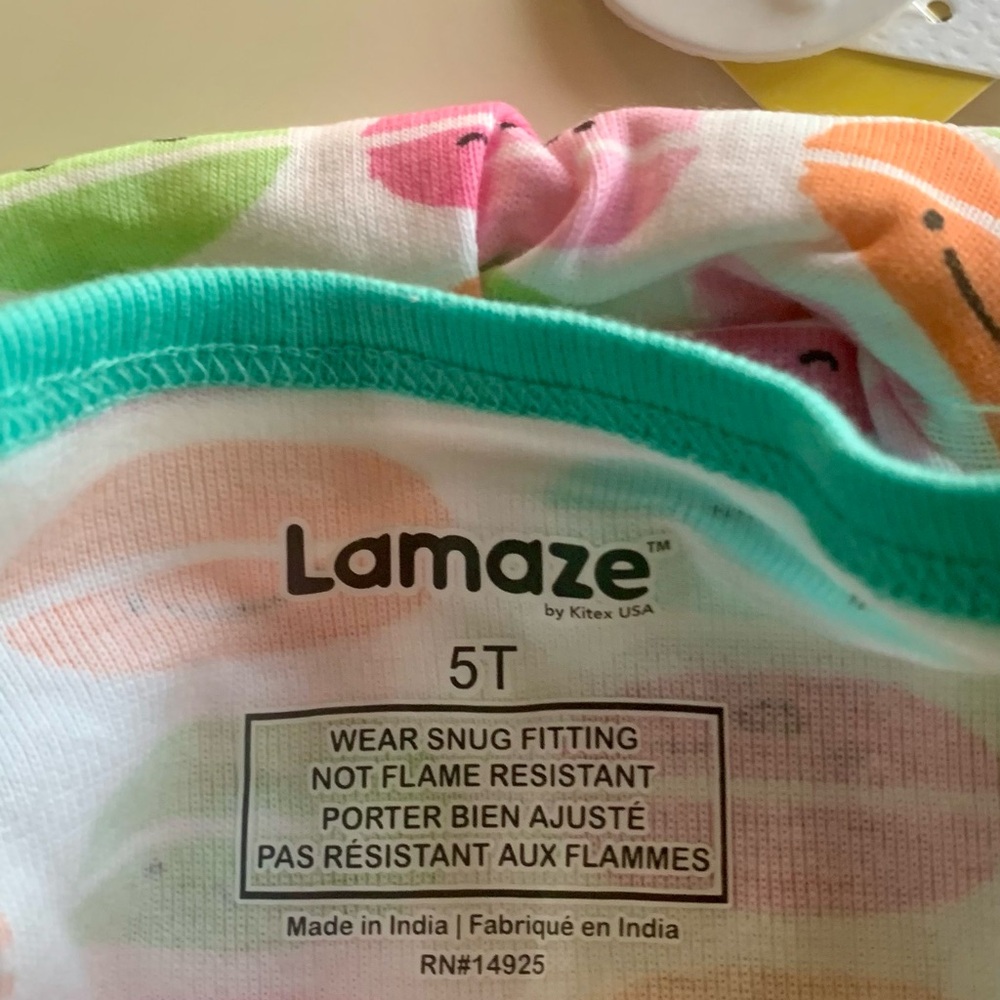 NWT/ by Lamaze . 5T Macarons  multicolor Kids Pajamas 100% pure Organic Cotton - Picture 2 of 7